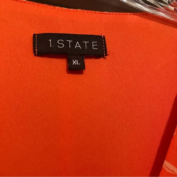 Pretty 1. State Asymmetrical Tiered Ruffle Mini Dress Orange and Pink Floral XL - Picture 8 of 11